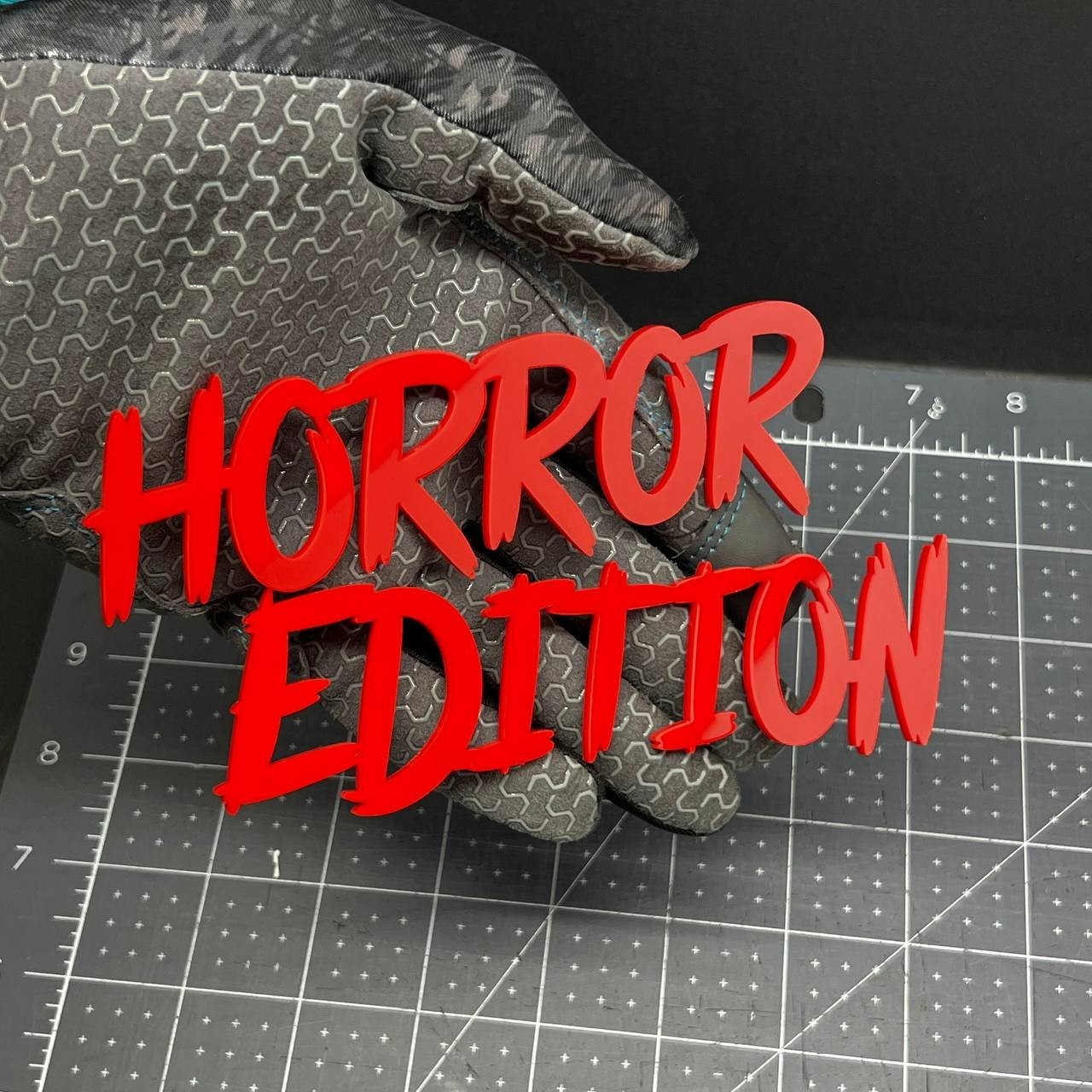 1PC HORROR Edition Emblem – 3D Multicolor Acrylic Car Badge Decal Sticker