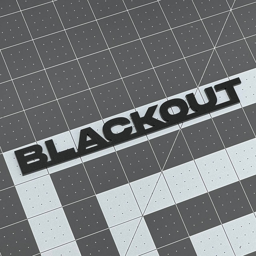 1PC BLACKOUT Emblem – 3D Multicolor Acrylic Car Badge Decal for Car Truck SUV