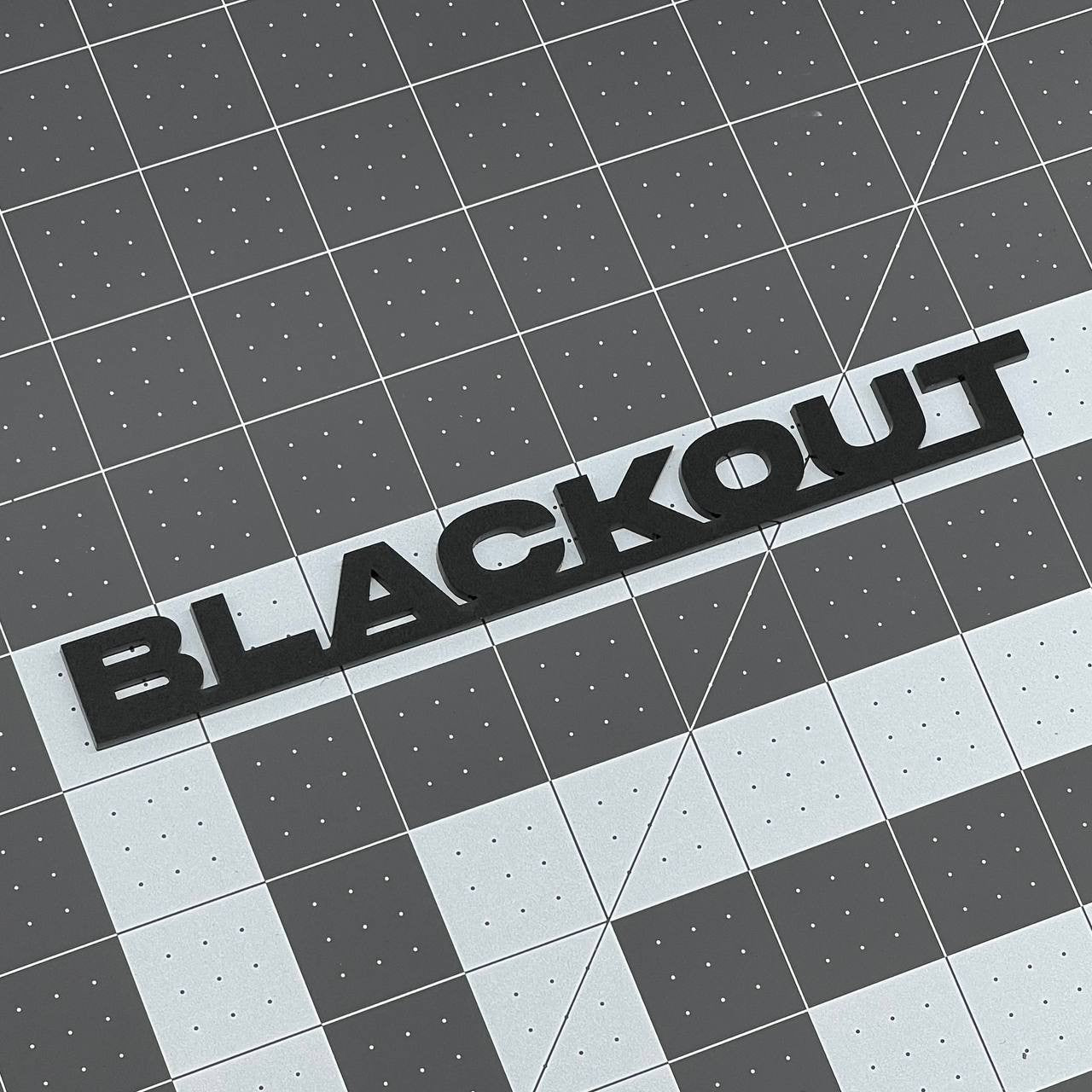 1PC BLACKOUT Emblem – 3D Multicolor Acrylic Car Badge Decal for Car Truck SUV