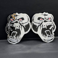Gorilla Mirror Emblem Badges Car Truck (2 BADGES) Fender Angry Agressive