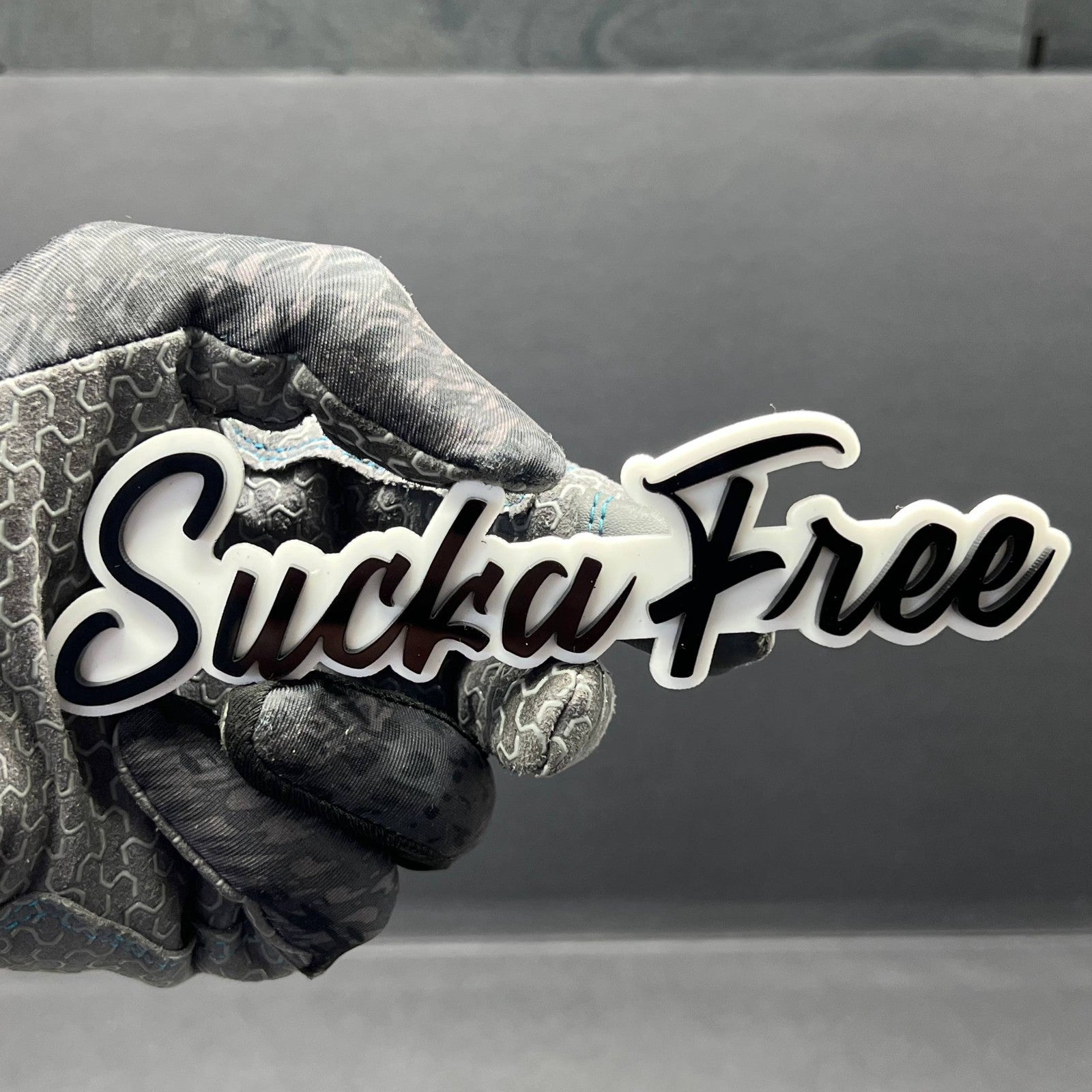 1PC SUCKA FREE Emblem – Custom 3D Multicolor Acrylic Car & Truck Badge