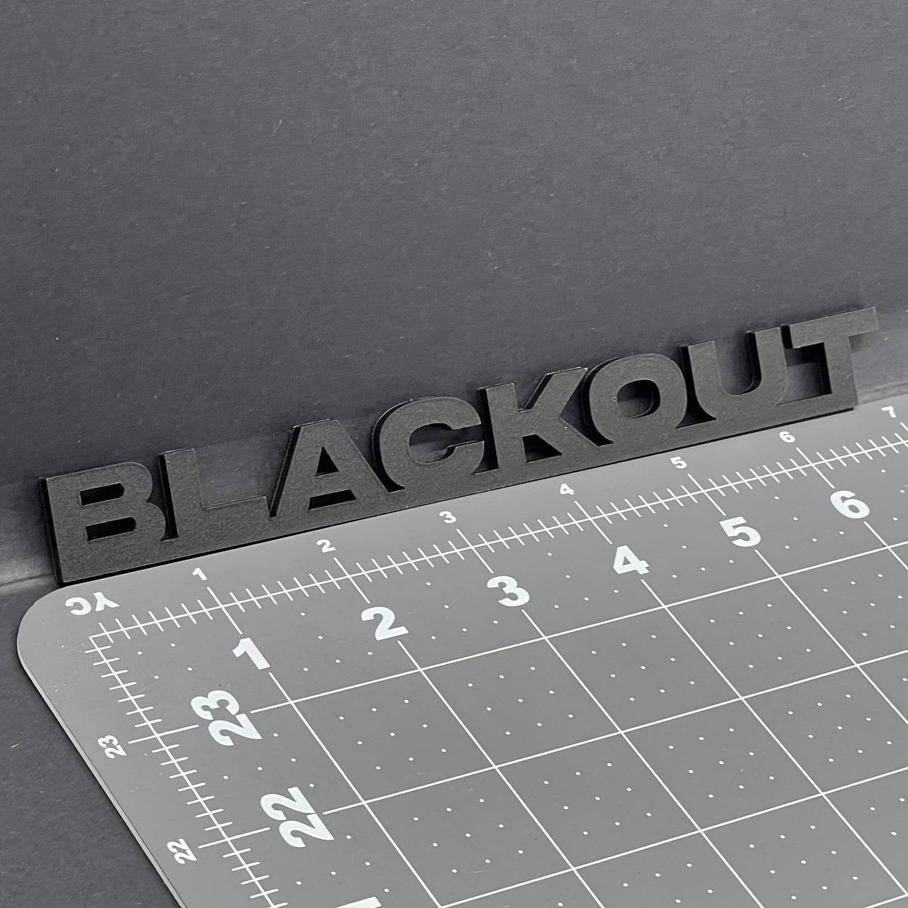 1PC BLACKOUT Emblem – 3D Multicolor Acrylic Car Badge Decal for Car Truck SUV