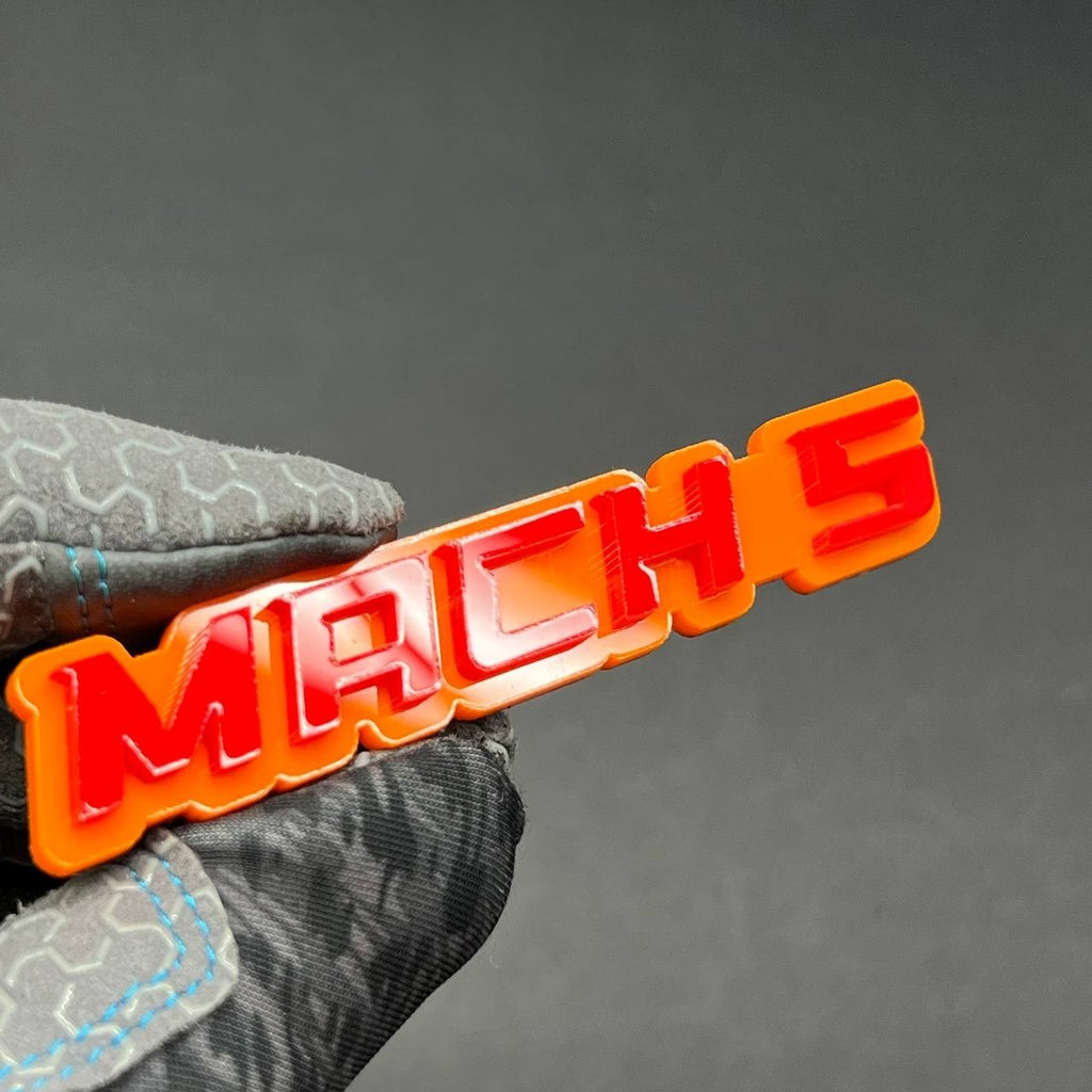 1PCS MACH 5 Emblem – 3D Multicolor Acrylic Car, Truck & SUV Badge Decal