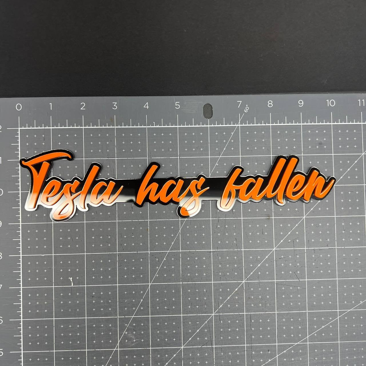 1x Tesla Has Fallen Logo Emblem Custom 3D Multicolor Acrylic Fender Trunk Badge