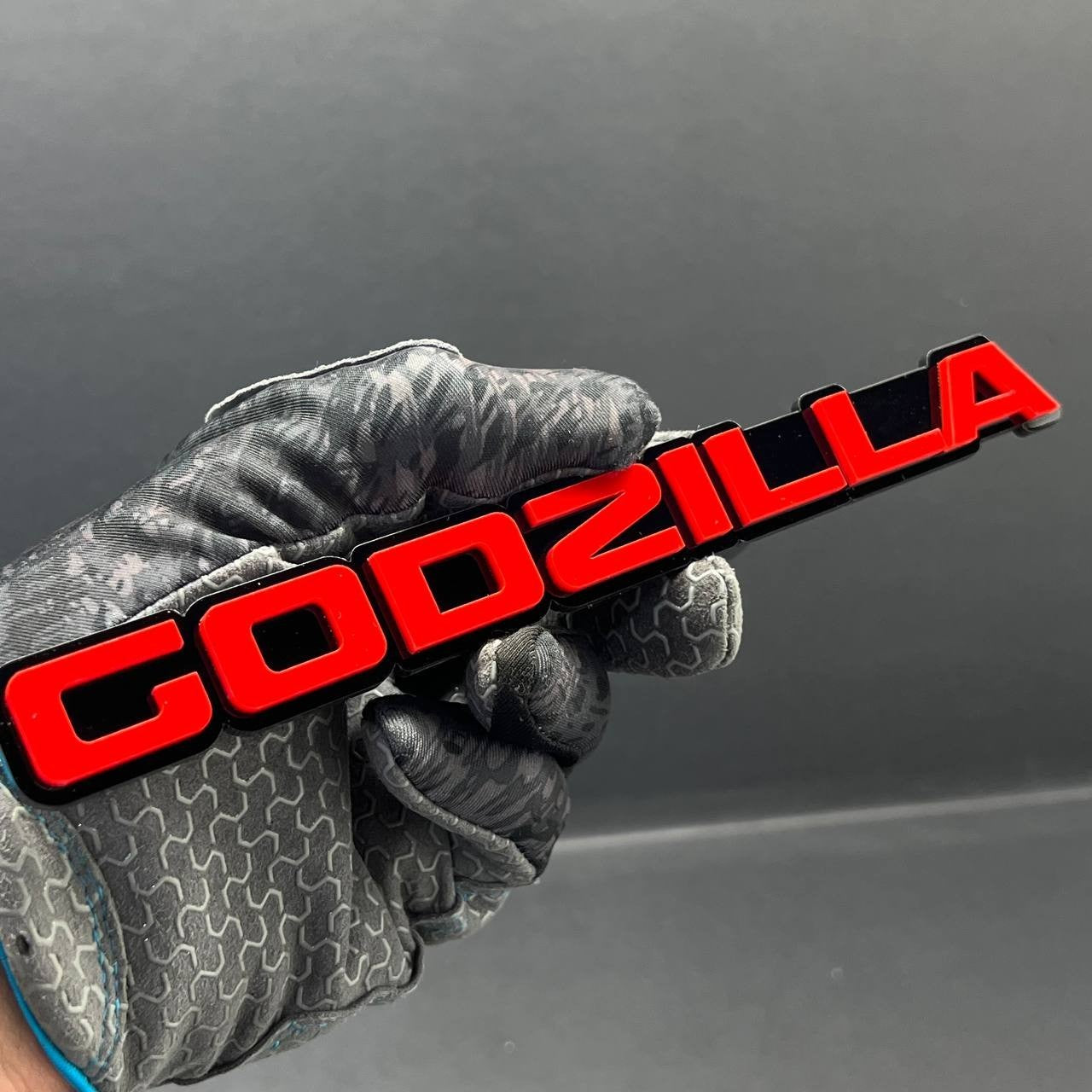 1PC GODZILLA Car Emblem – 3D Acrylic Exterior Badge for Fender, Trunk or Door