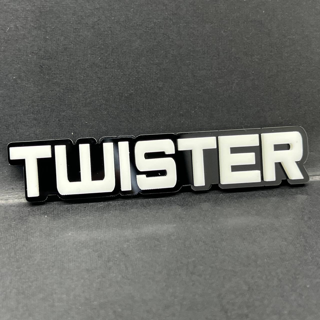 1x TWISTER 3D Acrylic Emblem – Custom Multicolor Car, Truck & SUV Exterior Badge