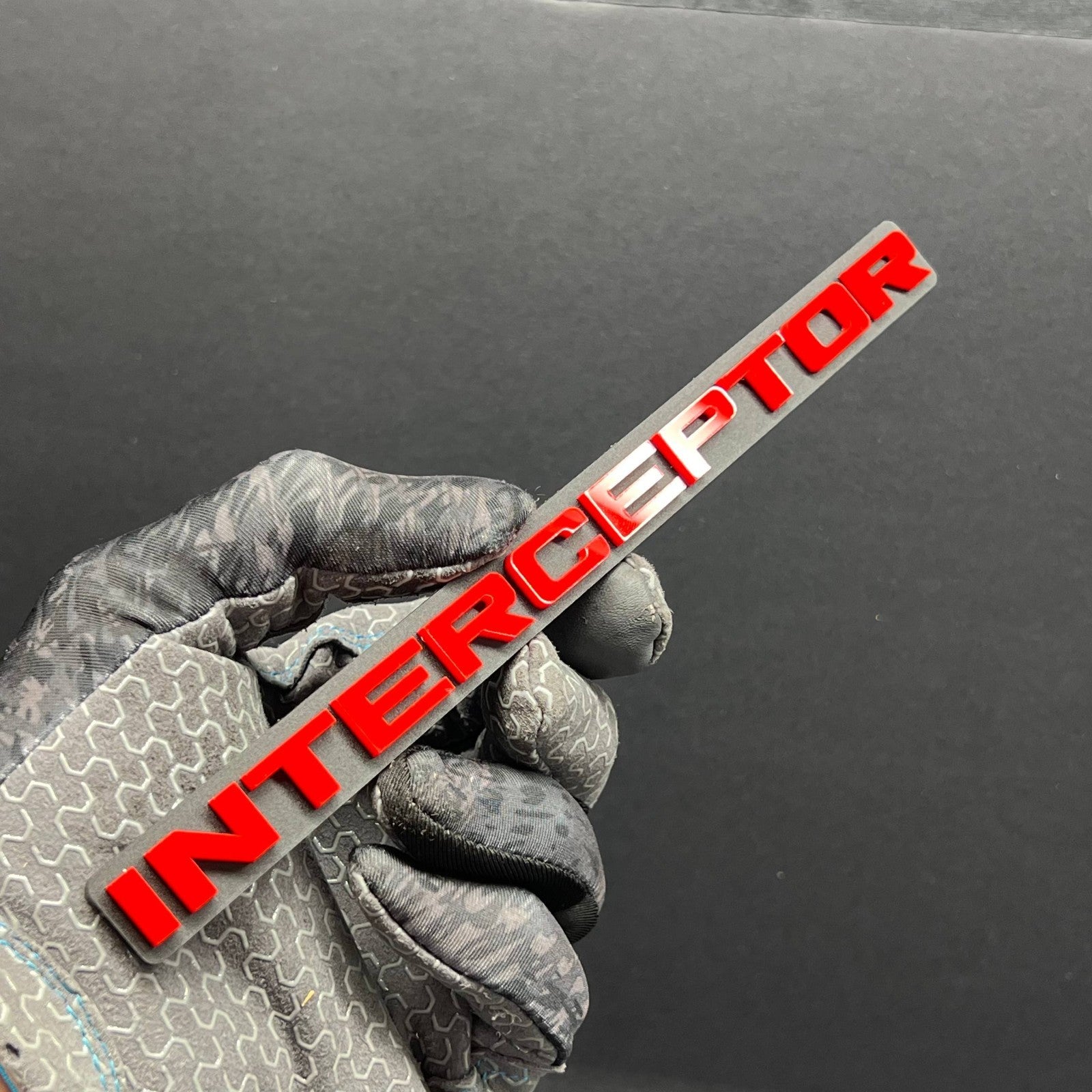 1PC INTERCEPTOR Emblem – Custom 3D Acrylic Multicolor Car & SUV Badge