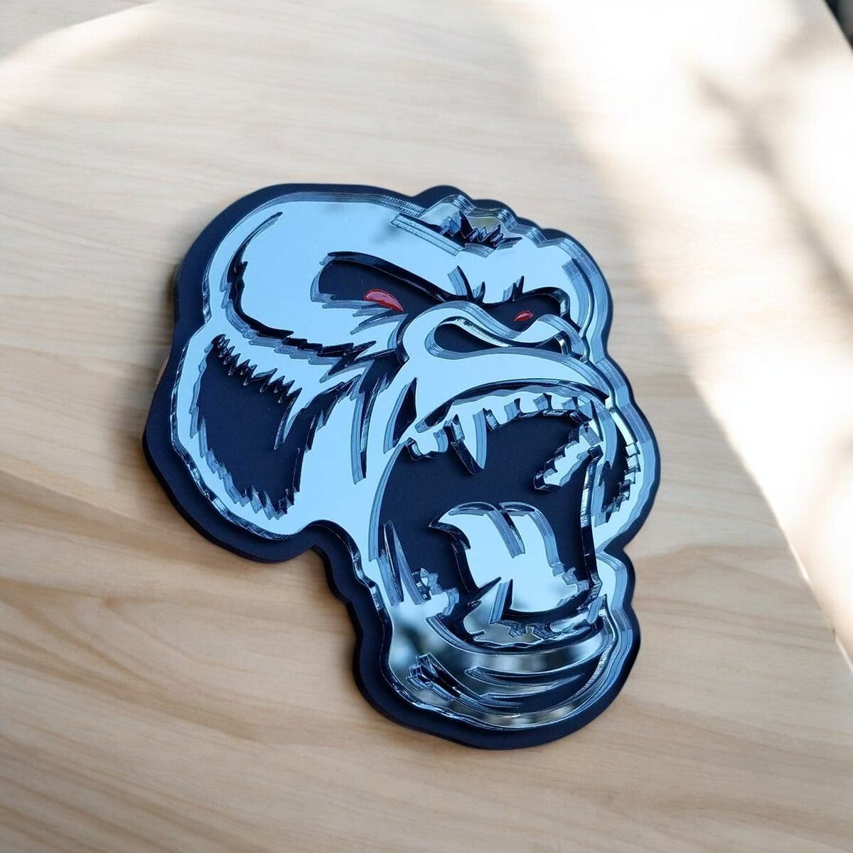 Gorilla Mirror Emblem Badges Car Truck (2 BADGES) Fender Angry Agressive
