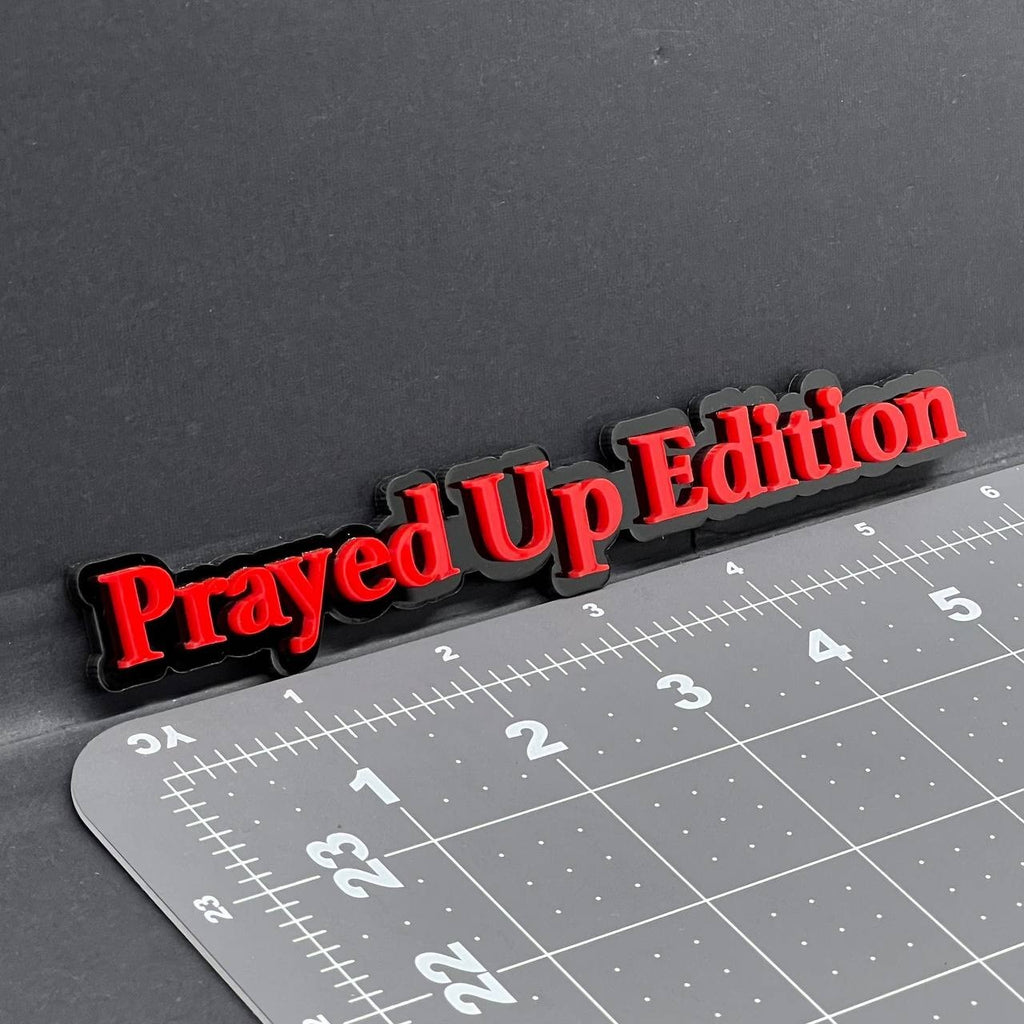 1x Prayed Up Edition Emblem 3D Multicolor Acrylic Car Badge Fender & Trunk Decal