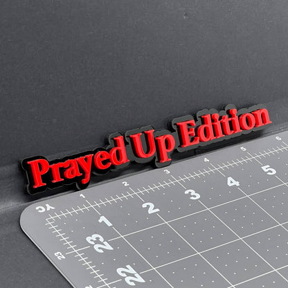 1x Prayed Up Edition Emblem 3D Multicolor Acrylic Car Badge Fender & Trunk Decal