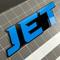 1PCS JET Emblem – Durable 3D Multicolor Acrylic Car Exterior Badge