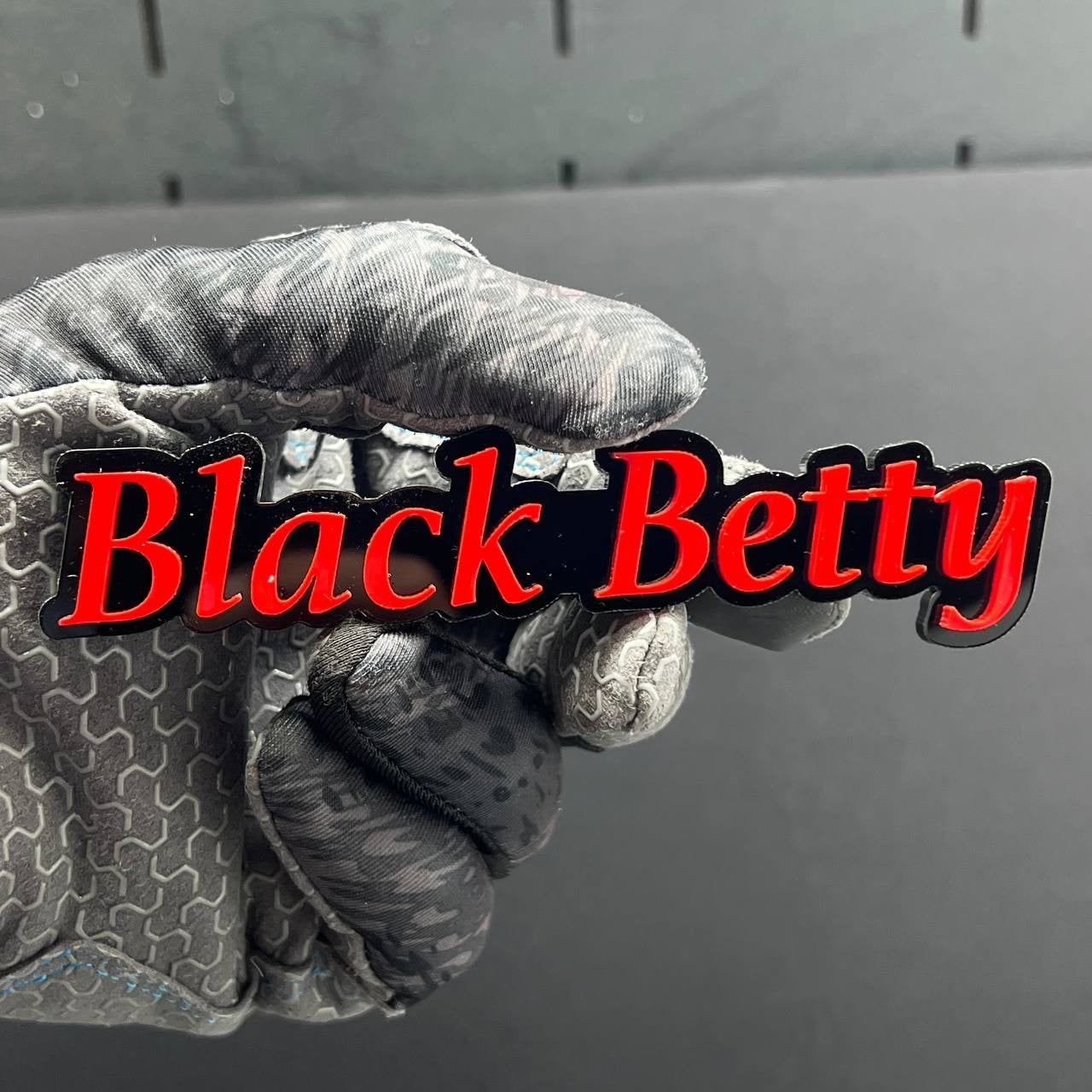 1PC Black Betty Emblem – 3D Multicolor Acrylic Fender & Trunk Car Badge Decal