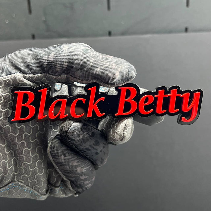 1PC Black Betty Emblem – 3D Multicolor Acrylic Fender & Trunk Car Badge Decal