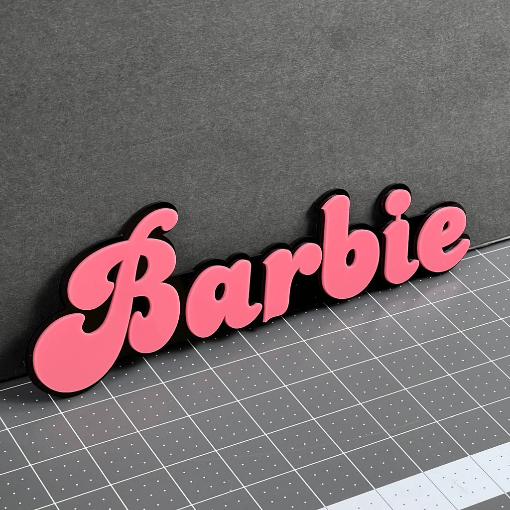 1pc BARBIE Multicolor 3D Acrylic Emblem – Custom Badge for Cars, SUVs & Trucks