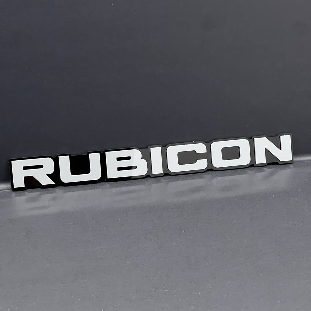 RUBICON EMBLEMS QTY 2 FENDER EXTERIOR RUBICON BADGE PAIR 3D EMBLEMS