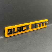 1pc Black Betty 3D Emblem – Multicolor Acrylic Badge for Car Fender & Trunk