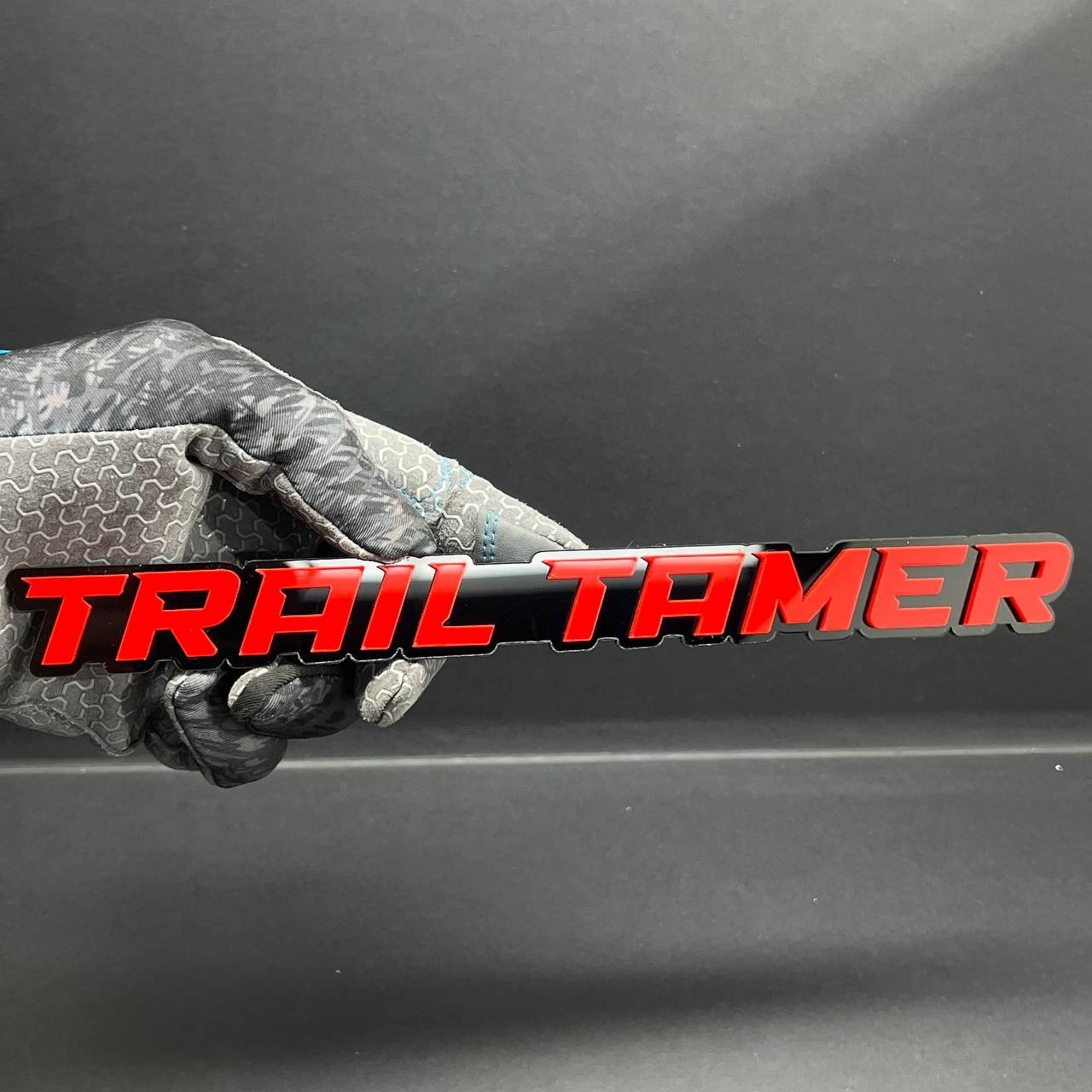 1PC TRAIL TAMER Emblem – Acrylic Tailgate or Fender Badge for Car, SUV, Truck