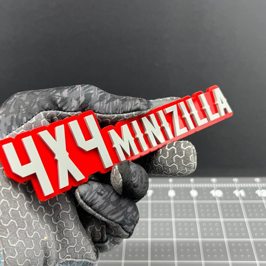 1PC 4x4 Minizilla Emblem – 3D Acrylic Exterior Car Badge Decal for Truck SUV