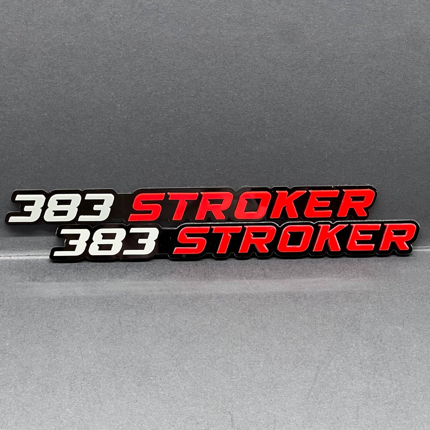 2pcs 383 STROKER 3D Emblem – Acrylic Engine Fender Badge for Car & Truck