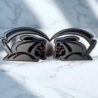 Red Eye Reaper Emblem Badge Set Matte Black Custom New