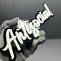 1PC ANTISOCIAL Emblem – 3D Multicolor Acrylic Badge for Car, SUV & Truck