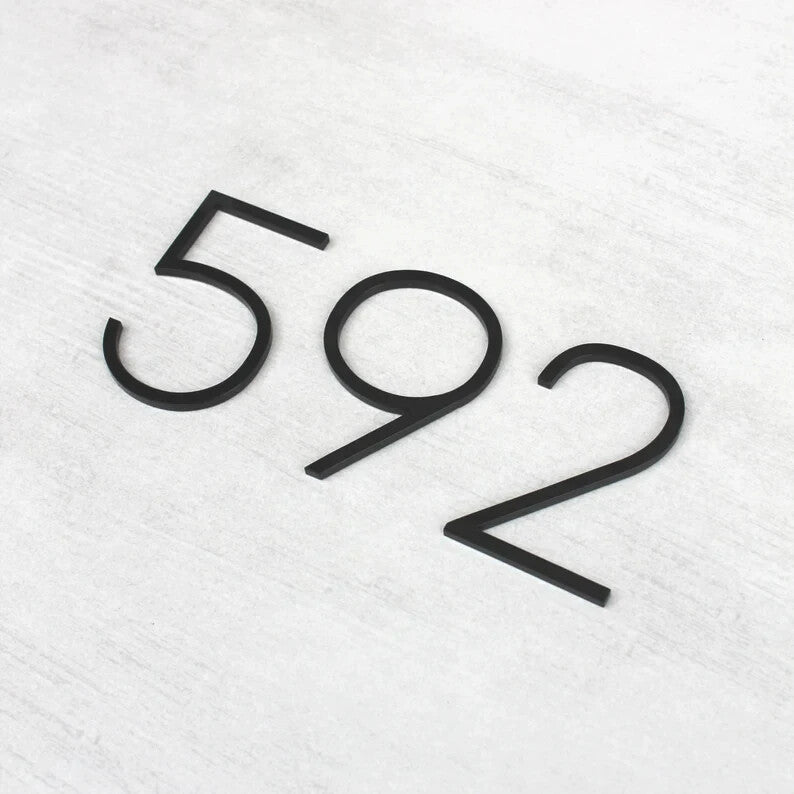 5 Inch Black Acrylic Numbers For House Address Outside Modern Acrylic Sign