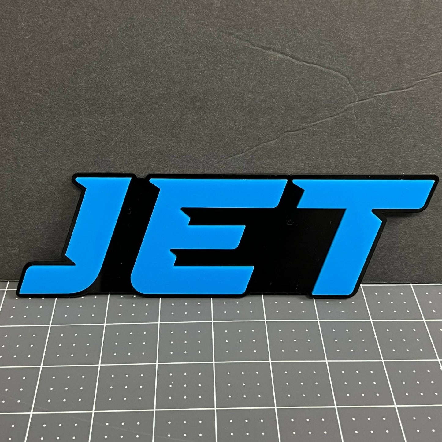1PCS JET Emblem – Durable 3D Multicolor Acrylic Car Exterior Badge
