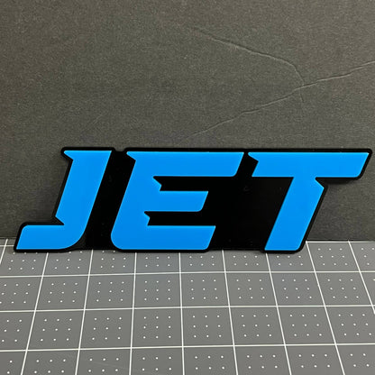 1PCS JET Emblem – Durable 3D Multicolor Acrylic Car Exterior Badge