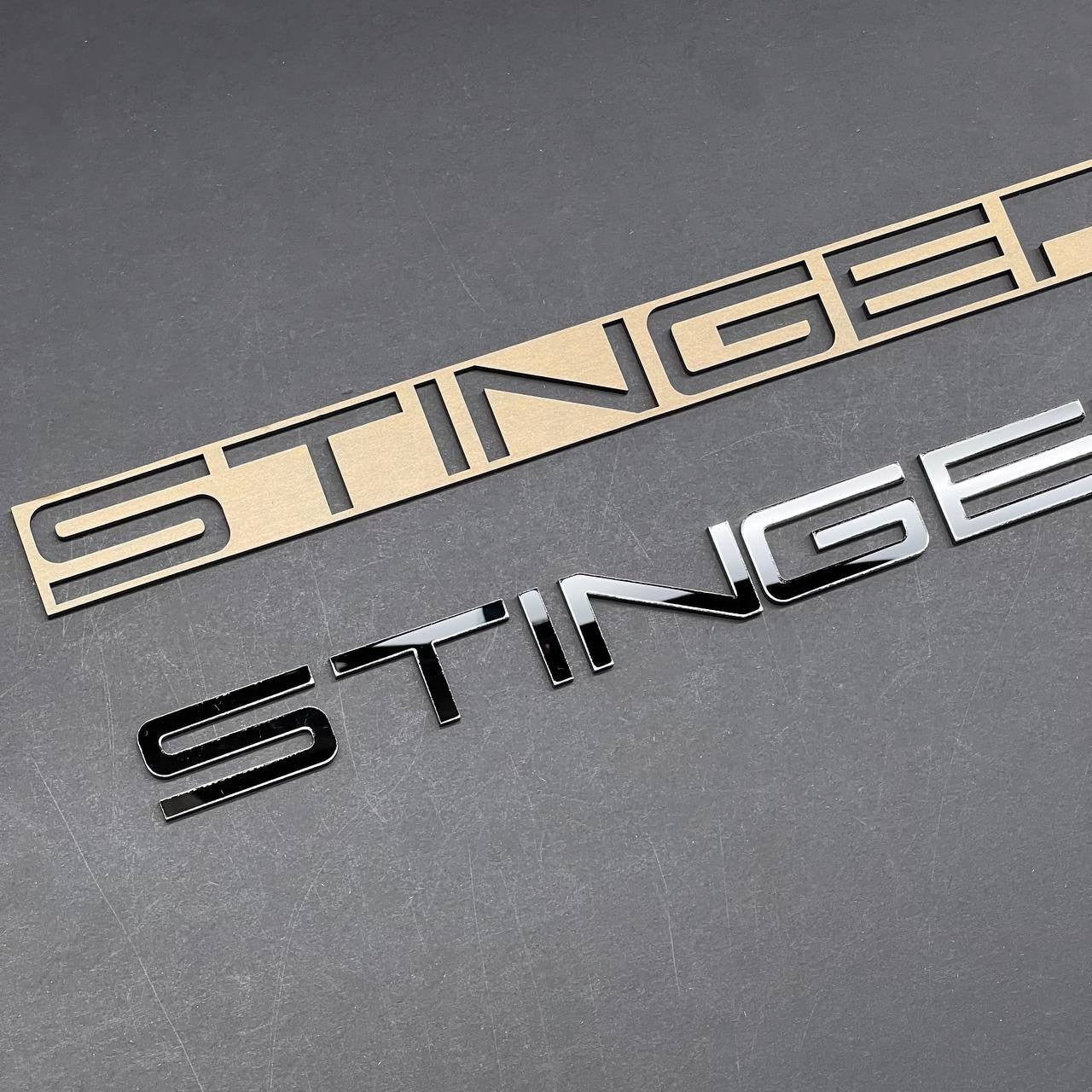 1PC STINGER Black Emblem – 3D Acrylic Fender or Trunk Badge for KIA STINGER