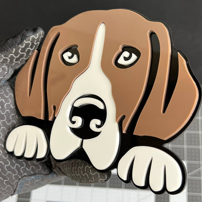1PCS BEAGLE Emblem – Durable 3D Multicolor Acrylic Dog Lover Car Badge