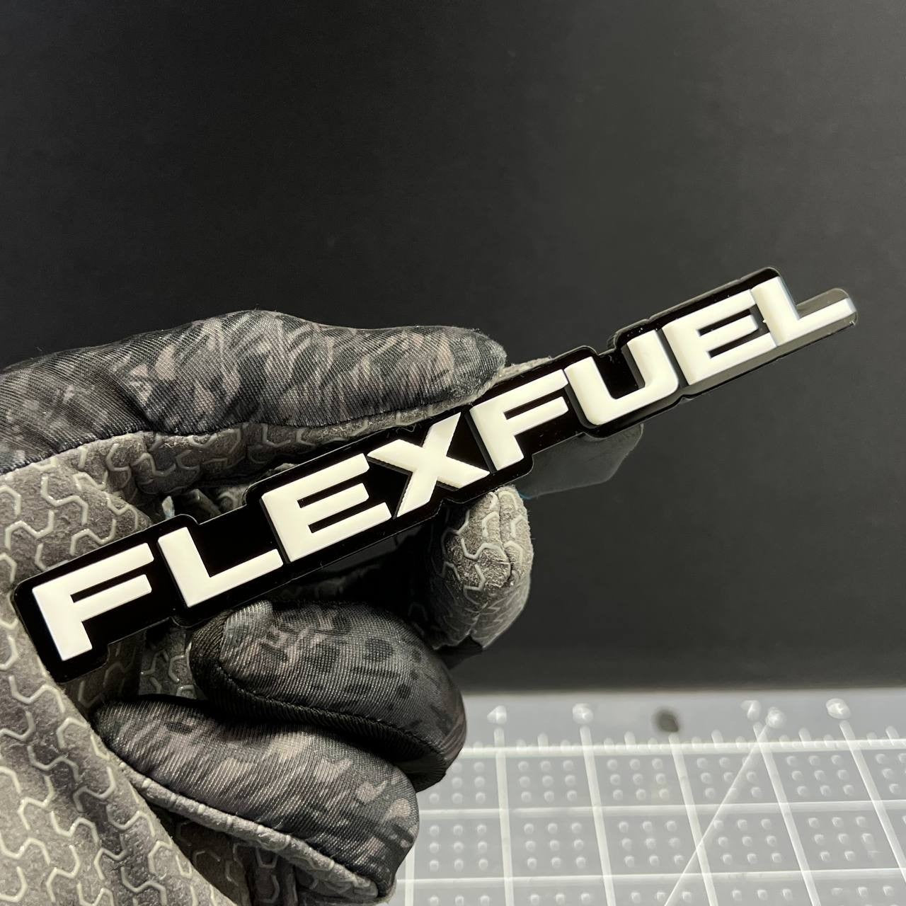 1PC FLEXFUEL Emblem – 3D Multicolor Acrylic Car Badge Decal for Fender/Trunk