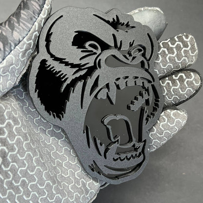 2PCS Gorilla Emblems – Durable Angry 3D Acrylic Fender Badges for Vehicles
