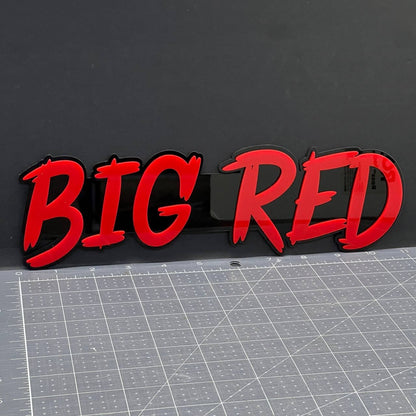 1pcs BIG RED 3D Emblem Badge Multicolor Acrylic Custom Car Fender Tailgate Decal