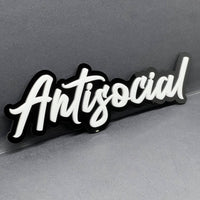1PC ANTISOCIAL Emblem – 3D Multicolor Acrylic Badge for Car, SUV & Truck