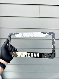 Veteran U.S. Army Black License Plate Frame Cover, Frame, car frame