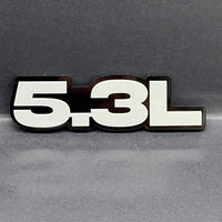 5.3L Engine Emblem Badge Pair – Gray 3D Fender Stickers (2PCS)