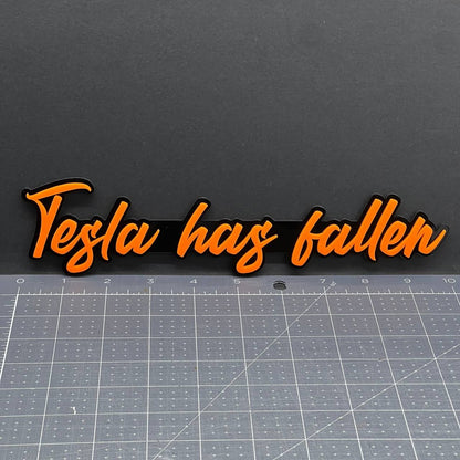 1x Tesla Has Fallen Logo Emblem Custom 3D Multicolor Acrylic Fender Trunk Badge