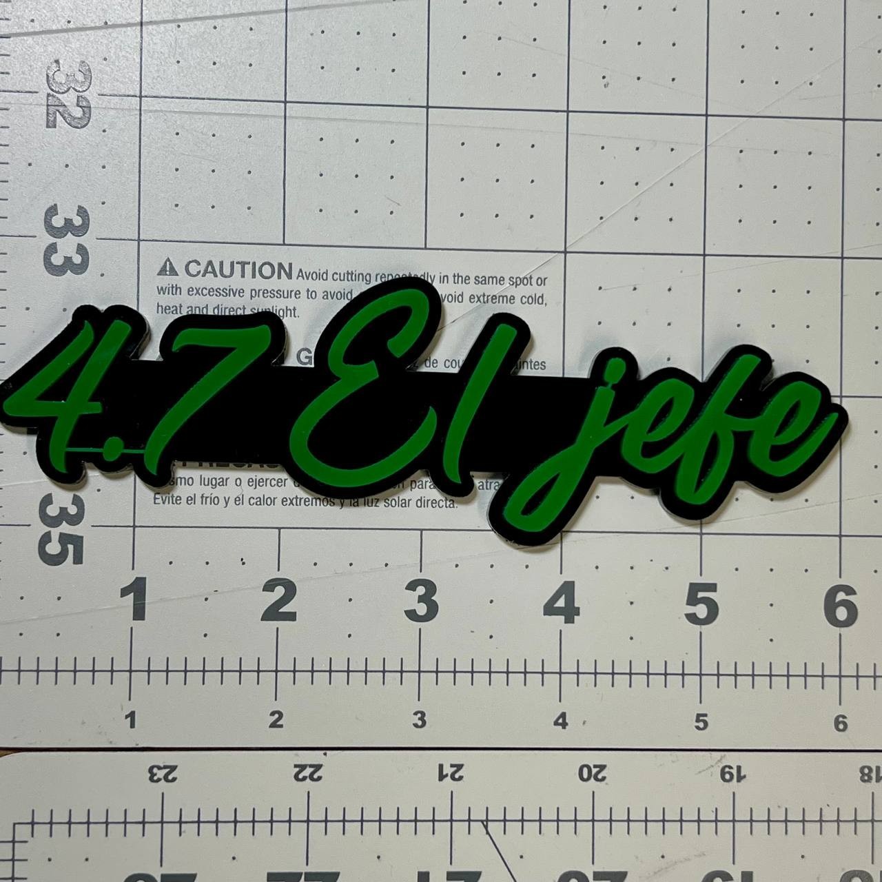 1PC 4.7 El Jefe Emblem – Custom 3D Multicolor Acrylic Car Fender Tailgate Badge