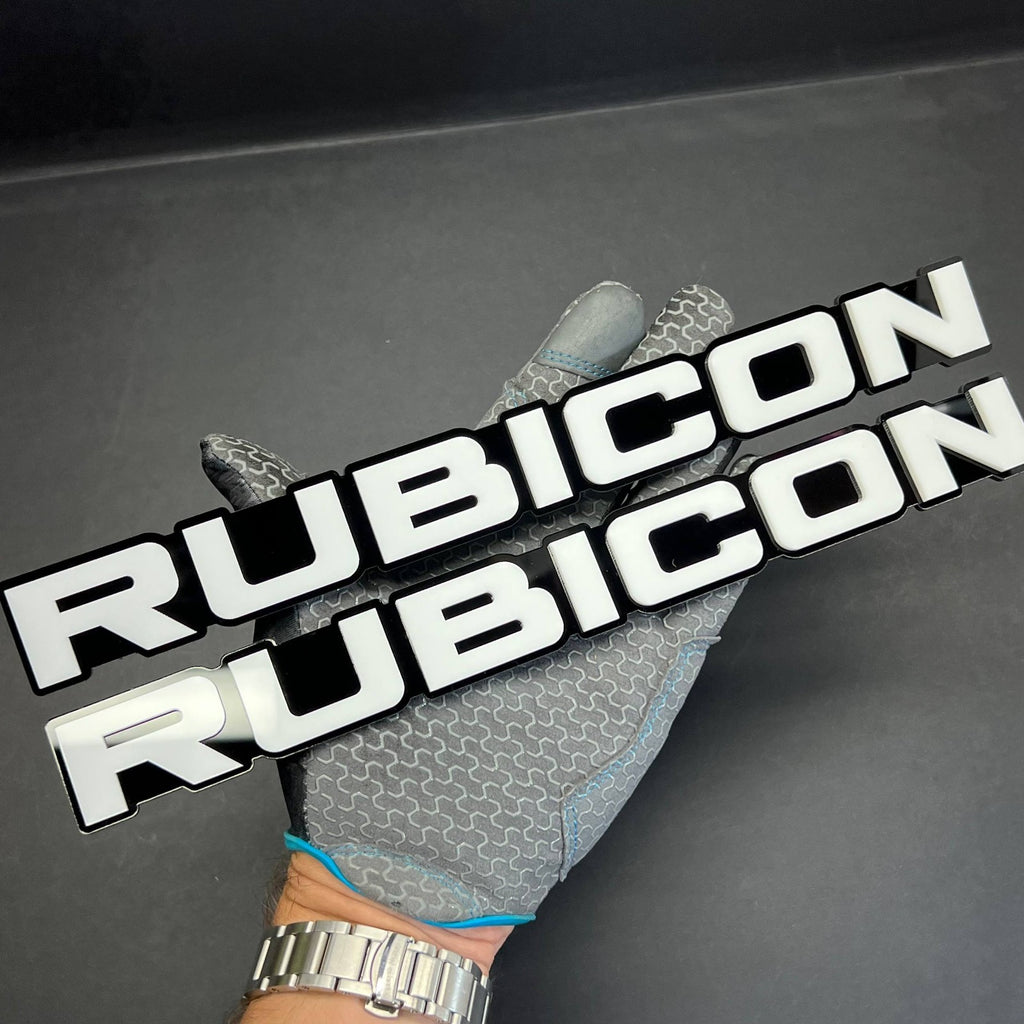 RUBICON 3D Emblem Set – 2PCS Acrylic Fender Badges for Jeep & SUV Exterior