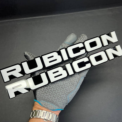 RUBICON 3D Emblem Set – 2PCS Acrylic Fender Badges for Jeep & SUV Exterior