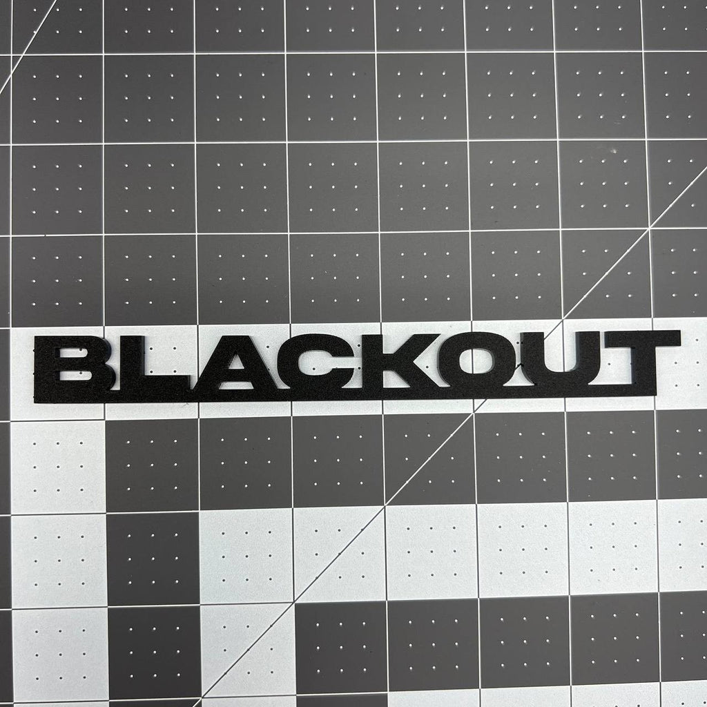 1PC BLACKOUT Emblem – 3D Multicolor Acrylic Car Badge Decal for Car Truck SUV