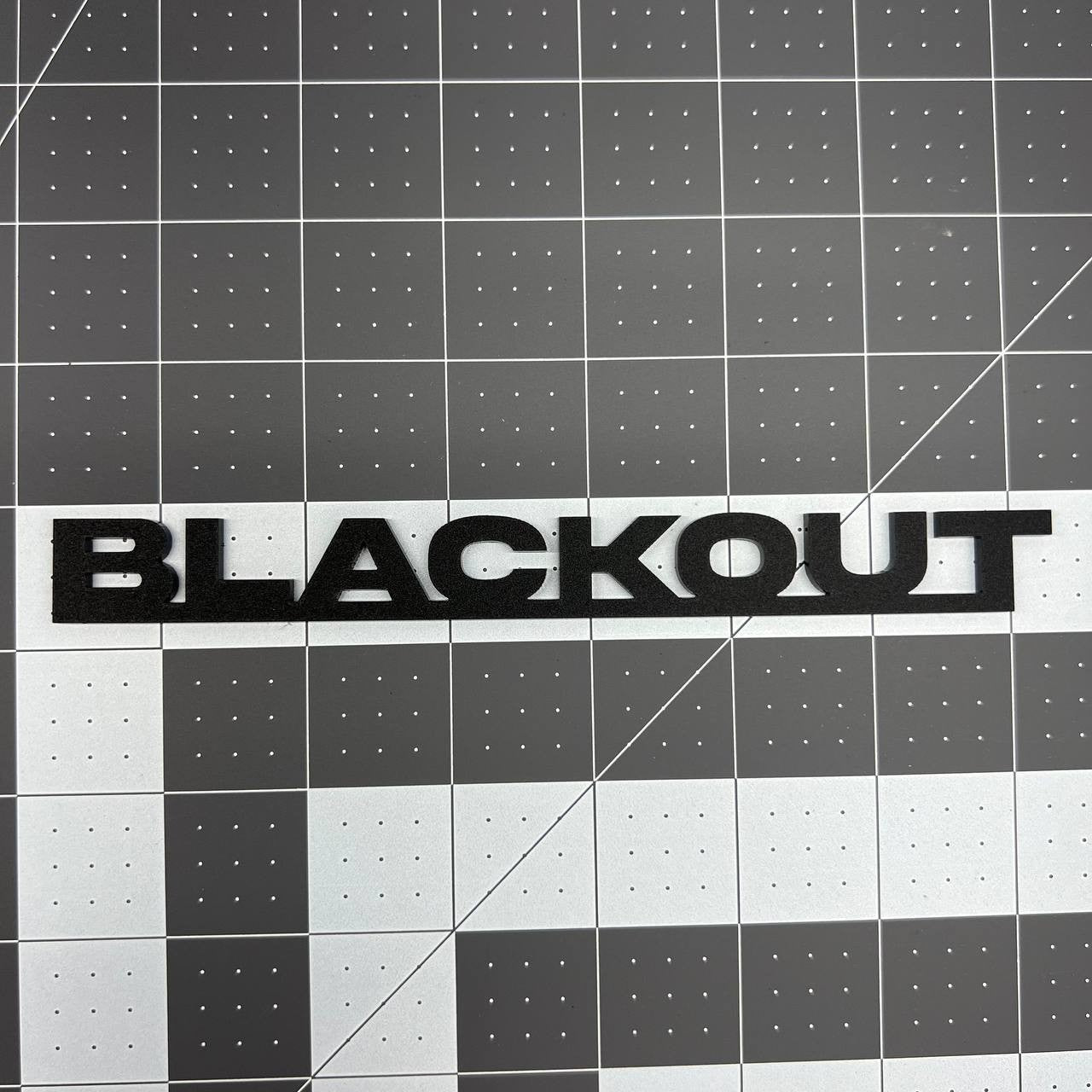1PC BLACKOUT Emblem – 3D Multicolor Acrylic Car Badge Decal for Car Truck SUV
