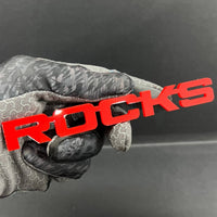 1PC ROCKS Emblem – Acrylic Tailgate or Fender Badge for Car, SUV, Truck