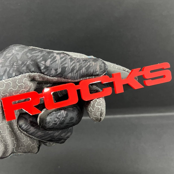 1PC ROCKS Emblem – Acrylic Tailgate or Fender Badge for Car, SUV, Truck