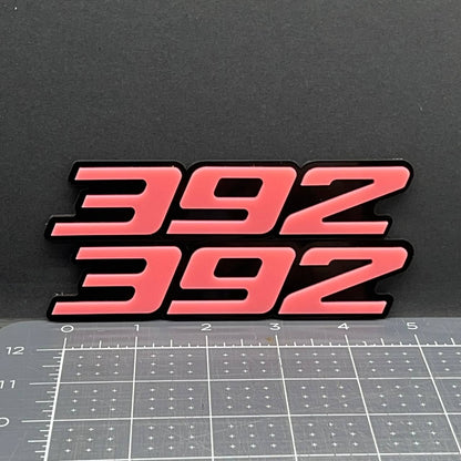 392 Emblem Badge – Custom Acrylic Multicolor Car Fender Tailgate Decal 2PC