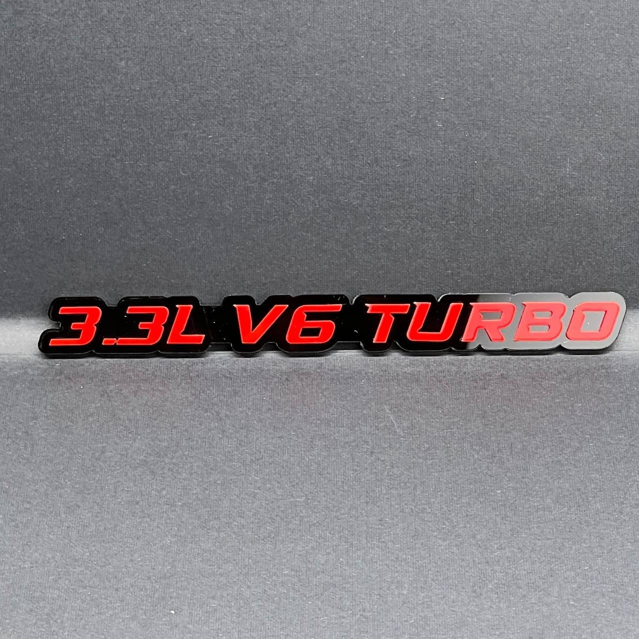 2PCS 3.3L V6 TURBO Emblems – Multicolor 3D Side Fender Badges for Cars & Trucks
