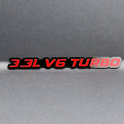 2PCS 3.3L V6 TURBO Emblems – Multicolor 3D Side Fender Badges for Cars & Trucks
