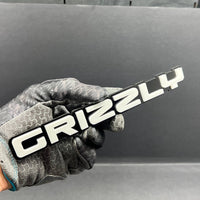 1pc GRIZZLY Multicolor 3D Acrylic Emblem – Aggressive Car & Truck Exterior Badge