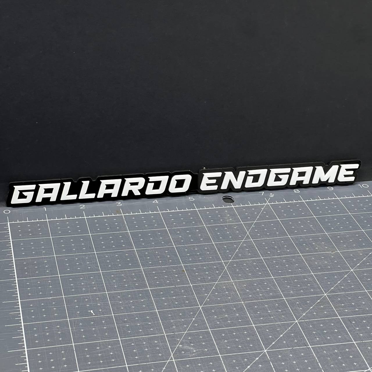 1PC GALLARDO ENDGAME 3D Emblem – White Custom Acrylic Car SUV Truck Badge