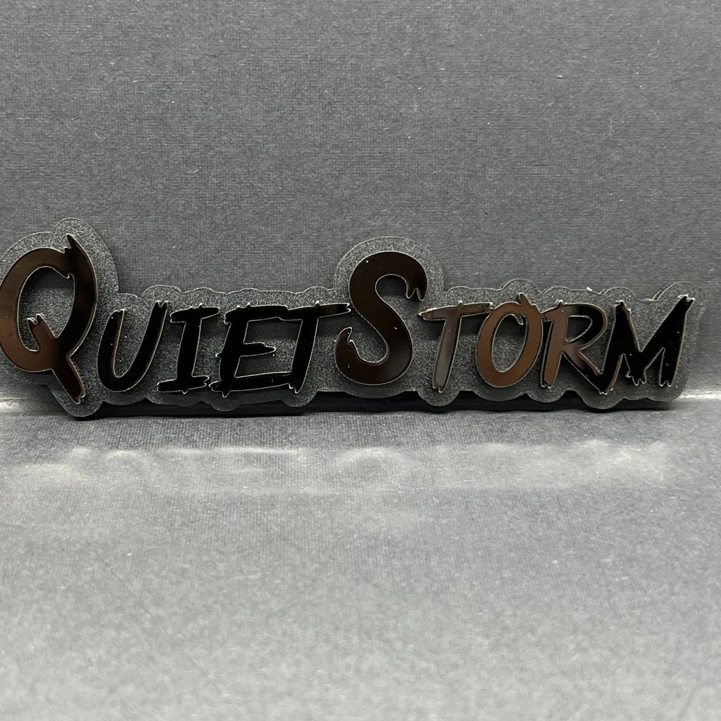 1x Quiet Storm Multicolor 3D Car Badge Easy Install Acrylic Fender & Trunk Decal